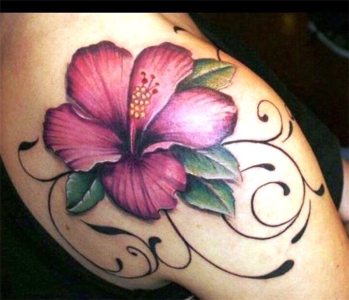 09 Hibiskus Tattoo Designs Flowers Tattoo #designs #flowers