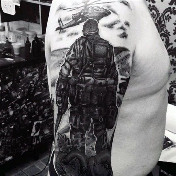 100 Military Tattoos For Men Memorial War Solider Designs in