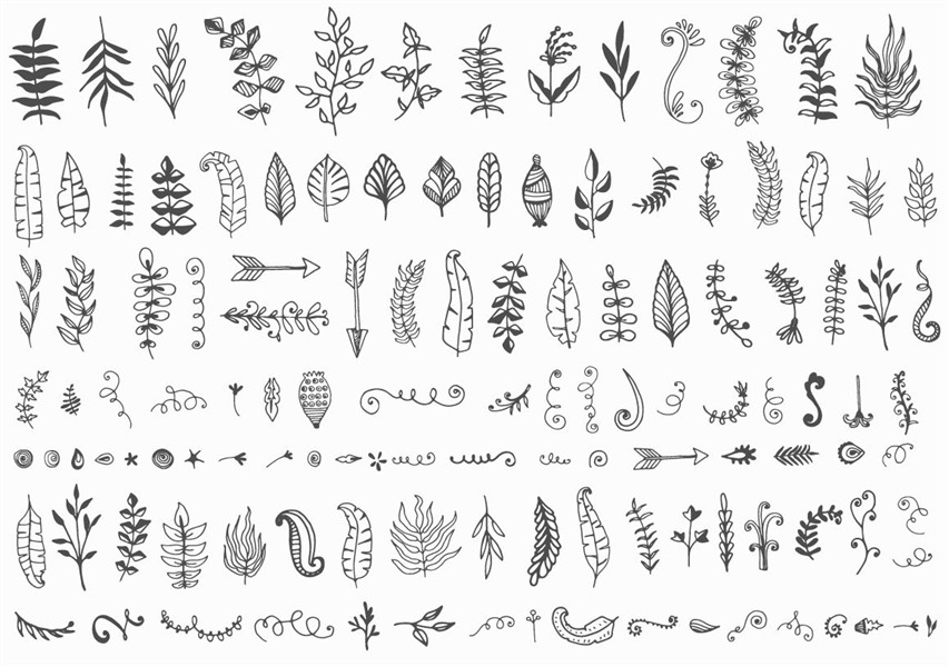 120+ Hand Drawn Floral Elements How to draw hands, Poke tatt