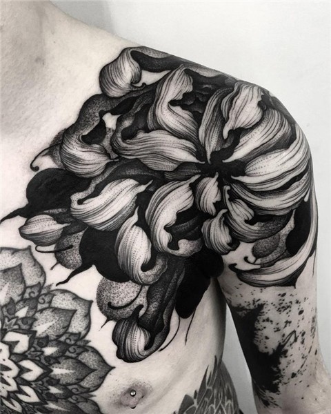 1337tattoos - Kelly Violet Chrysanthemum tattoo, Black tatto