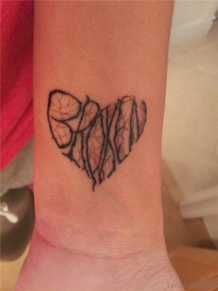 14 Lovely Broken Heart Tattoos On Wrist