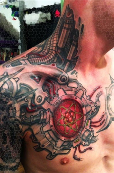 14+ Mechanical Tattoos On Chest