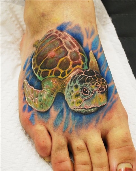 15+ Cool Turtle Tattoos On Foot