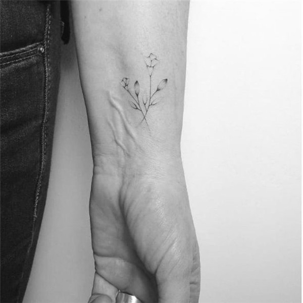 15 Dainty and Subtle Flower & Twig Tattoos by Lara Maju Flow
