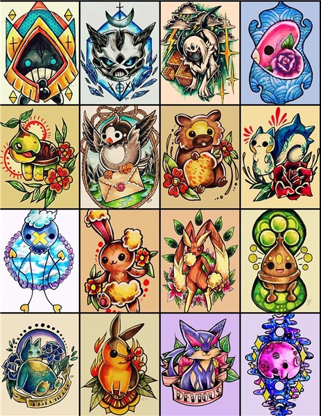 160 desenhos de personagens Pokémon inspirados no universo d