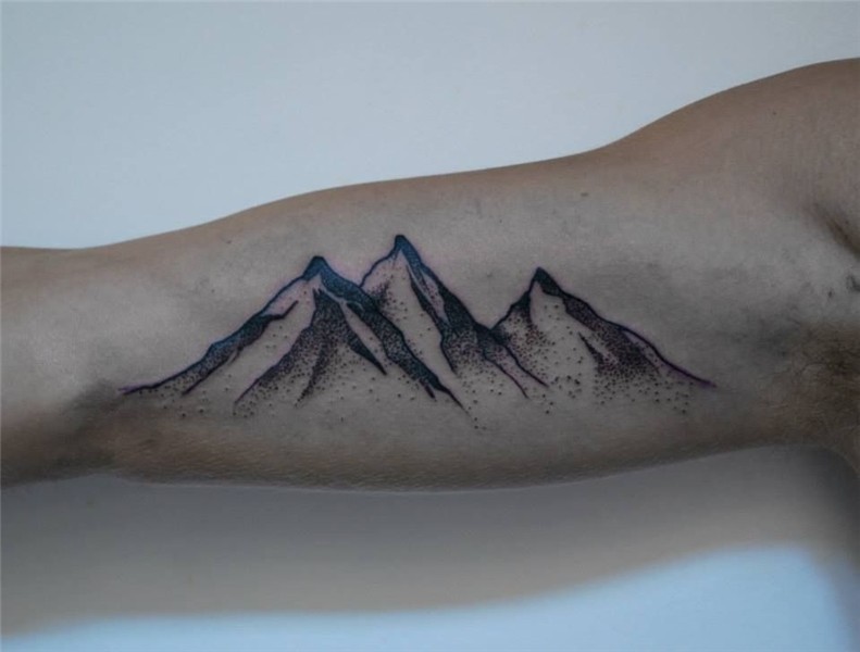 16+ Amazing Mountain Tattoos On Bicep Mountain tattoo simple