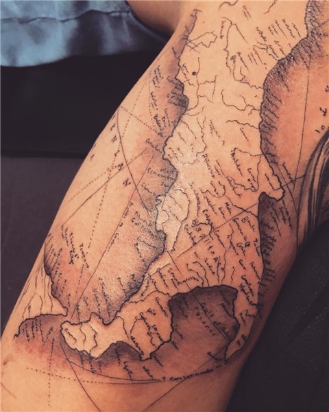 16+ pictures of the best travel-themed tattoos Map tattoos,