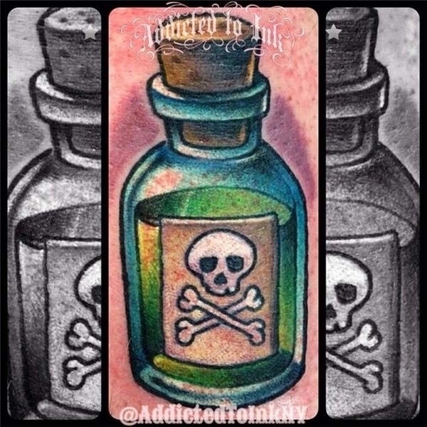 18 Sinister Poison Bottle Tattoos * Tattoodo