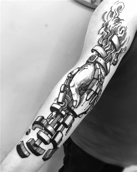 1K Tattoo Designs Mechanic Robotic Tattoo #tattoos #tattoode