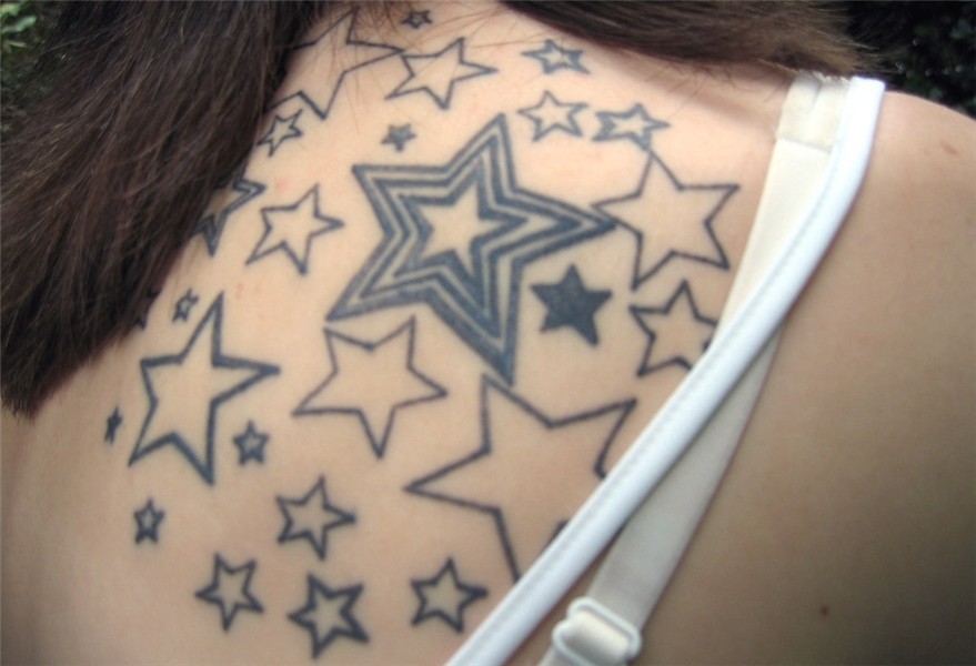 20051001 - Britt's tattoo - stars on back - - (by Britt) Fli