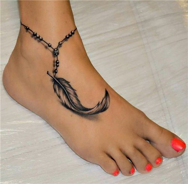 20+ Feather Tattoo Ideas for Women Ankle tattoos for women,
