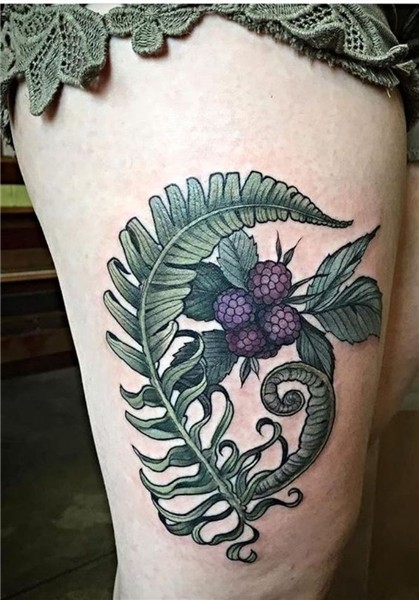 20 Fern Tattoos Blackberry tattoo, Fern tattoo, Leg tattoos