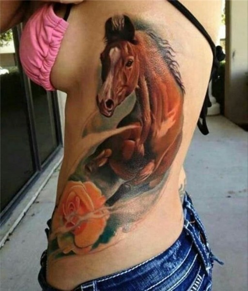 20 Horse Tattoos Horse tattoo, Rose tattoo on side, Tattoos