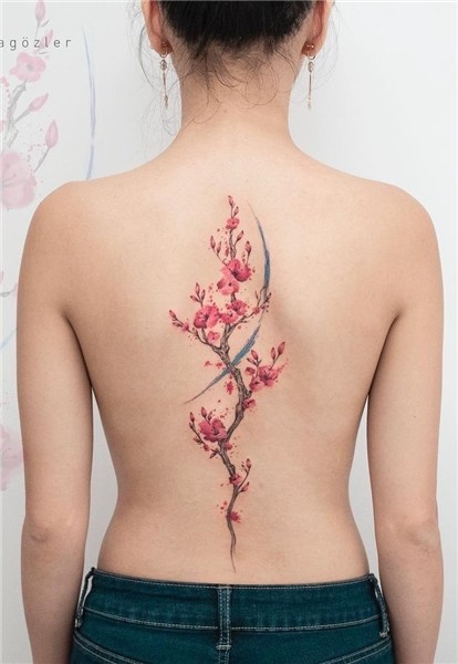 20 Tatuagens femininas nas costas Blossom tattoo, Floral bac