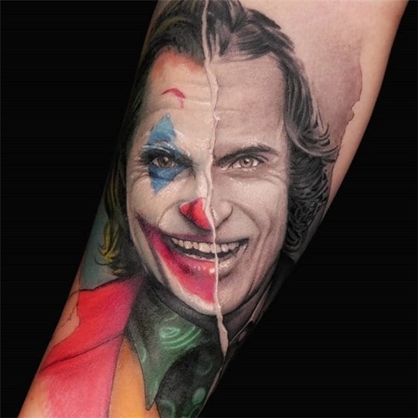 20 Thrilling Tattoos of Joaquin Phoenix's Joker - Tattoo Ide