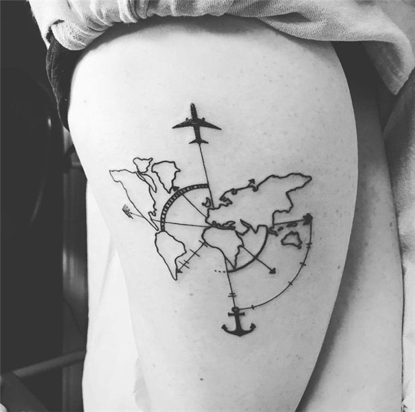 230+ Cool World Map Tattoos Designs (2022) Geography, Contin