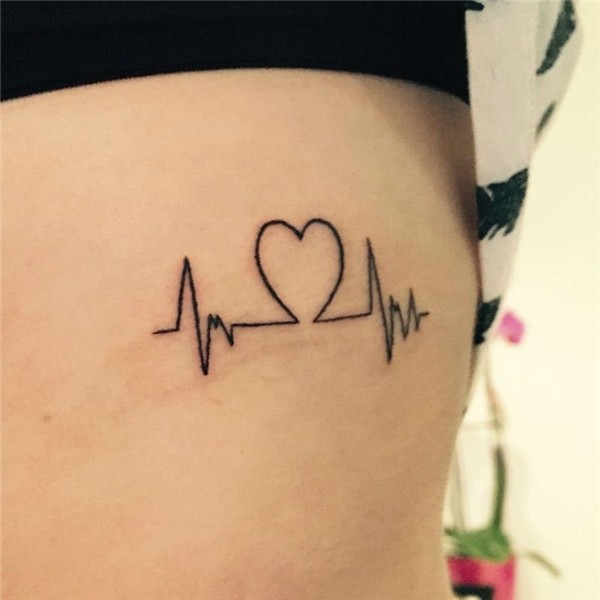 25 Heart Beat Tattoo Designs on Hand, Ribs and Back - Visual