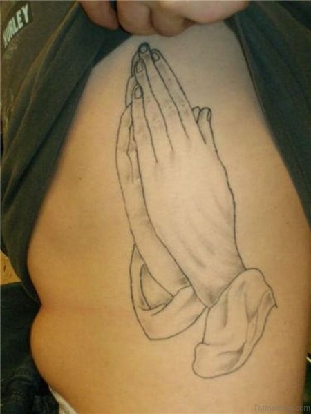30 Great Praying Hands Tattoos On Rib