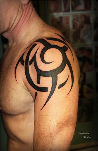 30+ Shoulder Arm - Chest Tribal Tattoo Designs & Ideas Triba