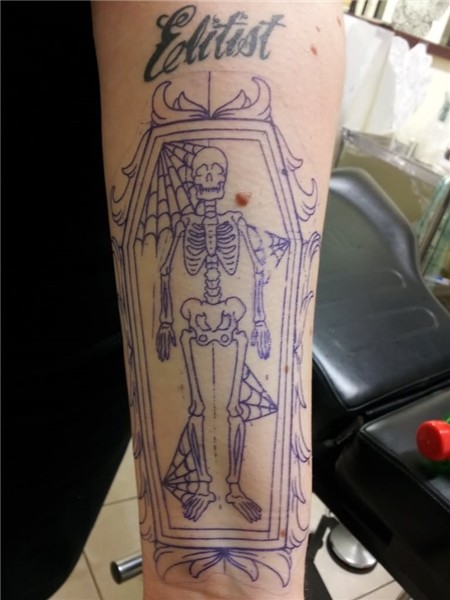 30+ Skeleton Coffin Tattoo
