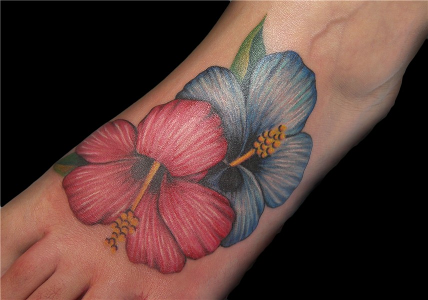 37+ Hibiscus Flowers Tattoos On Foot