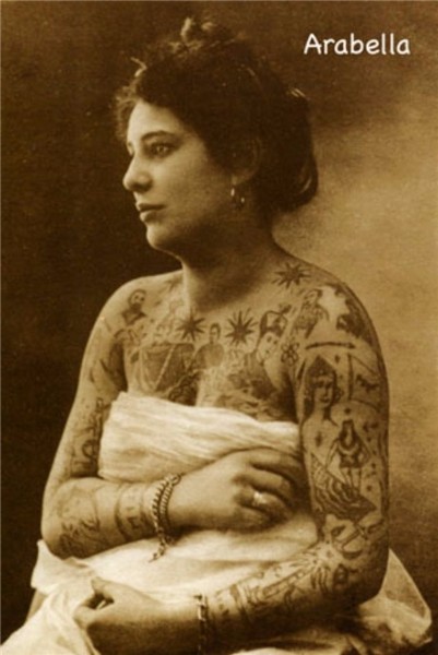 39 Astonishing Vintage Portrait Photos of Tattooed Ladies Fr