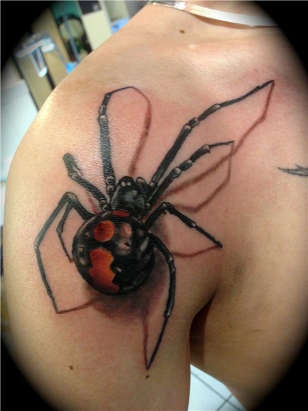 3d realistic Spider tattoo by jojo Tattoo.com Spider tattoo,
