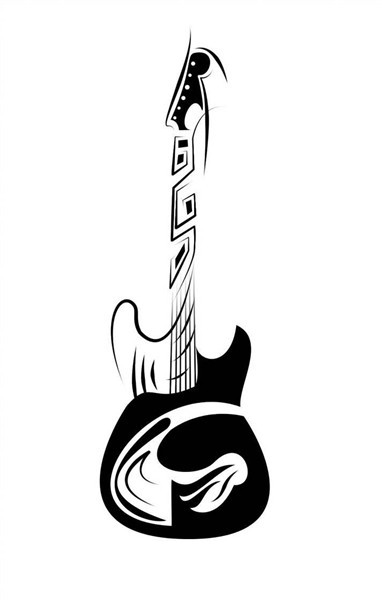 3rd Tribal Guitar by devilanonymous Guitar tattoo design, Gu