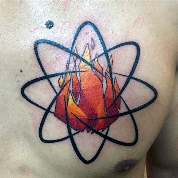 40 Atom Tattoo Designs für Männer - Chemikalie Element Ink I