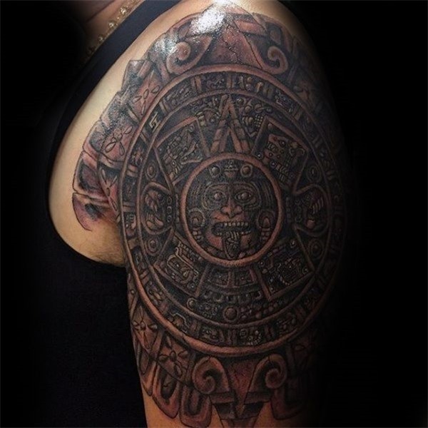 40 Mayan Calendar Tattoo Designs For Men - Tzolkin Ink Ideas