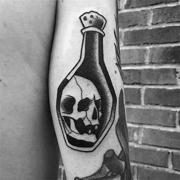 40 Poison Bottle Tattoo Designs For Men - Killer Ink Ideas -