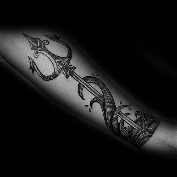 40 Trident Tattoo Designs for Men - Nept... - #designs #men