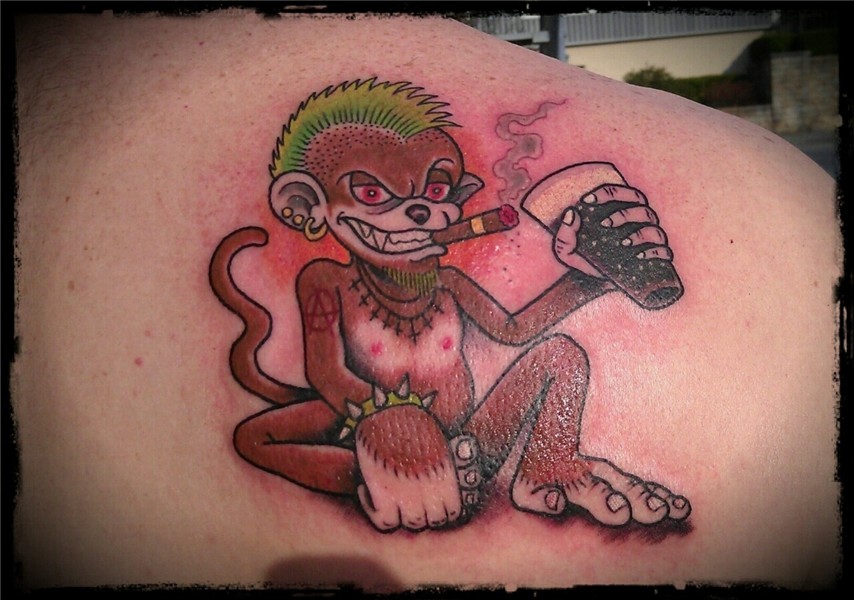 45 Cute Monkey Shoulder Tattoos Design