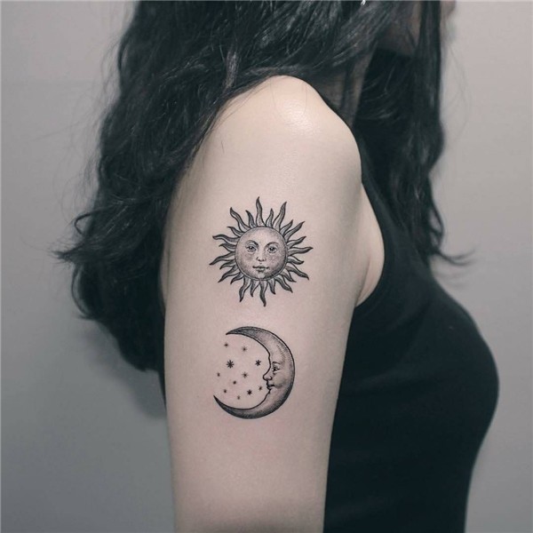 50 Meaningful and Beautiful Sun and Moon Tattoos - KickAss T