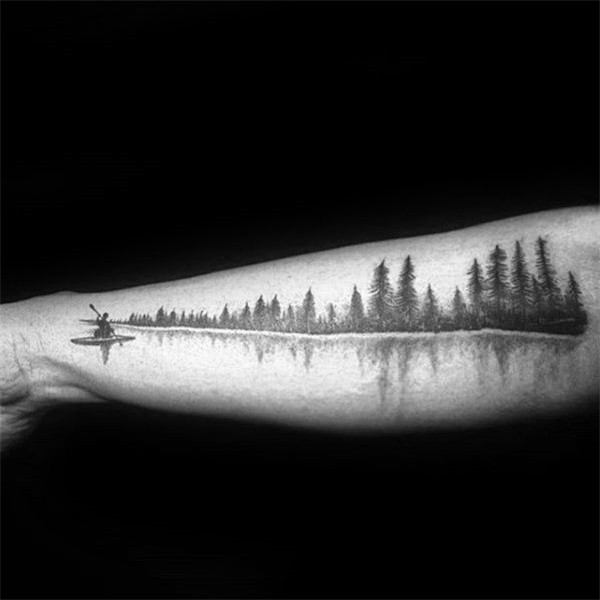 50 River Tattoos For Men - Flowing Water Ink Ideas River tat