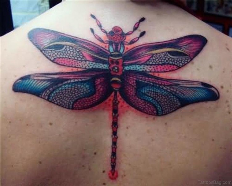 50 Sweetened Dragonfly Tattoo On Back