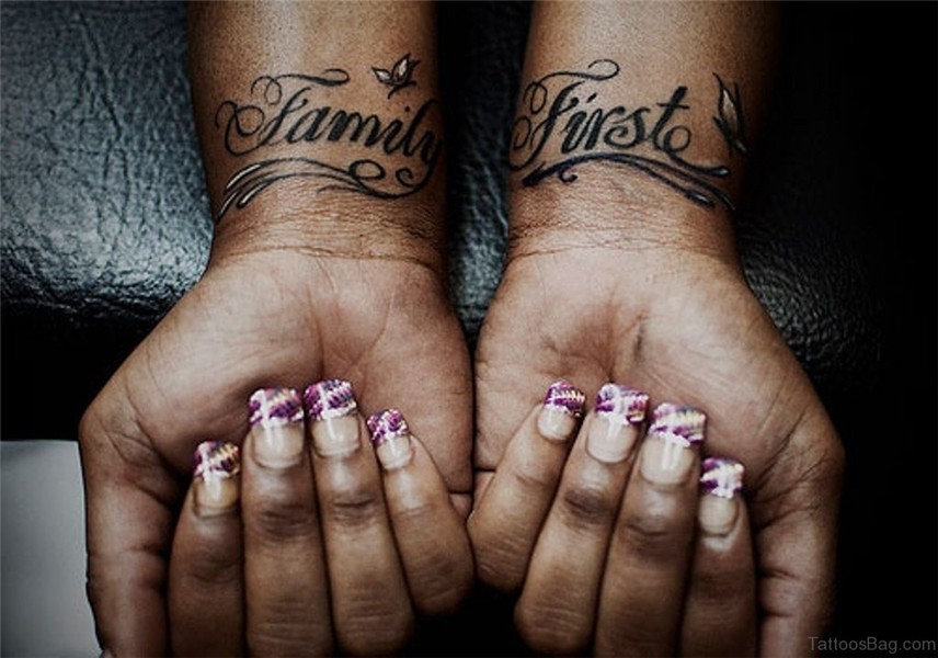 51 Pretty Family Wording Tattoos On Wrist