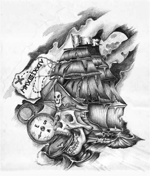 54+ Pirate Tattoo Designs And Ideas