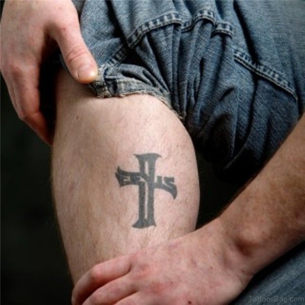 55 Antic Cross Tattoos For Leg