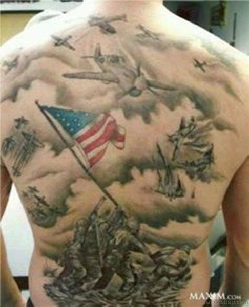 59 Nice Patriotic Tattoo Designs On Back