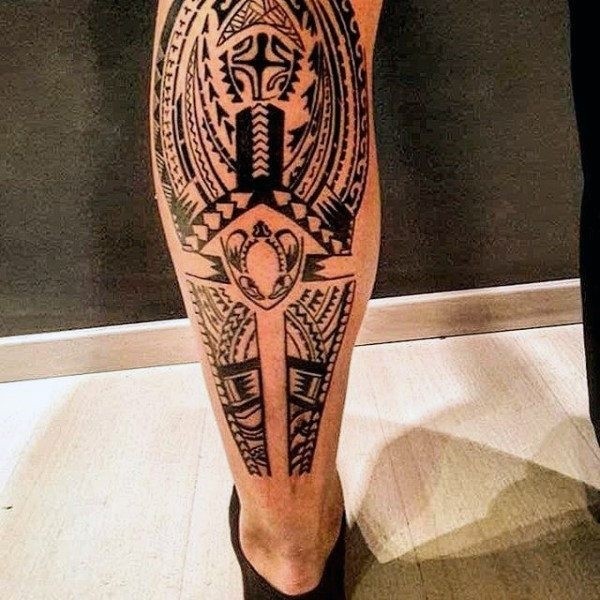 60 Tribal Leg Tattoos For Men - Cool Cultural Design Ideas T