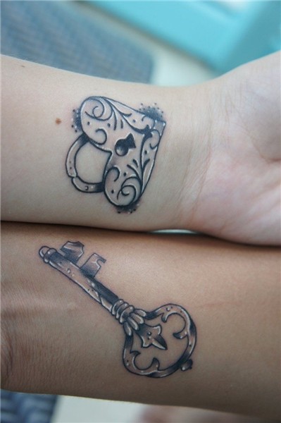 61 Impressive Lock and Key Tattoos Matching couple tattoos,
