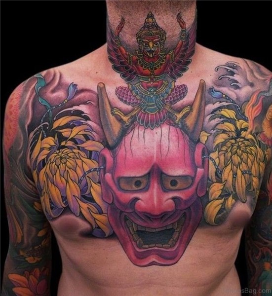 63 Classic Mask Tattoos On Chest