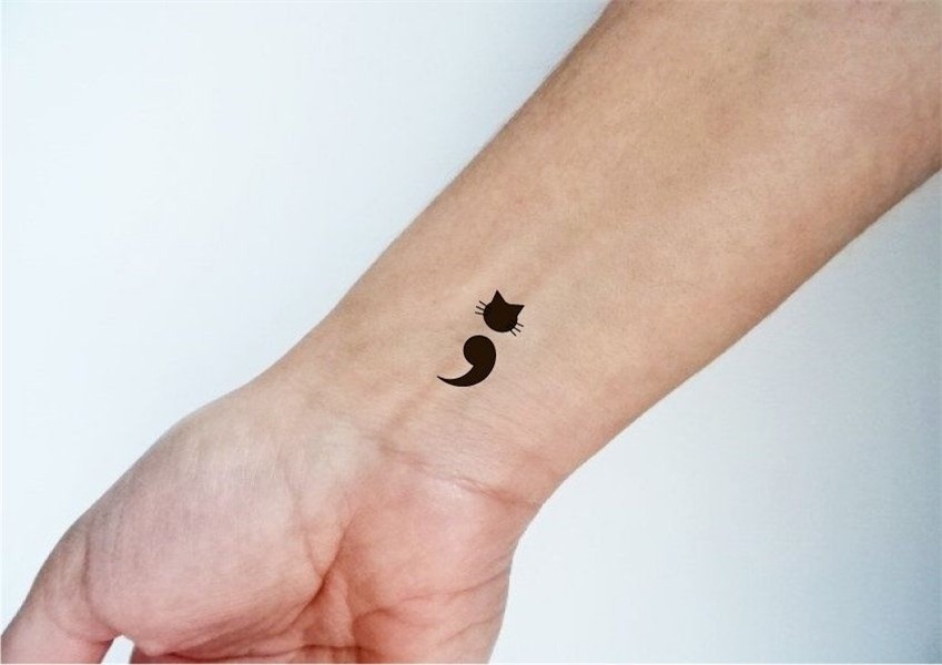 6 semicolon temporary tattoos / temporary tattoo /semicolon