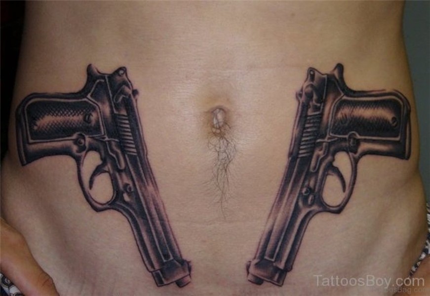 71 Stylish Gun Tattoos For Waist