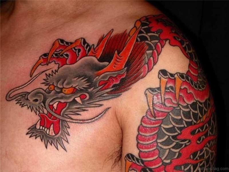 72 Outstanding Dragon Shoulder Tattoos