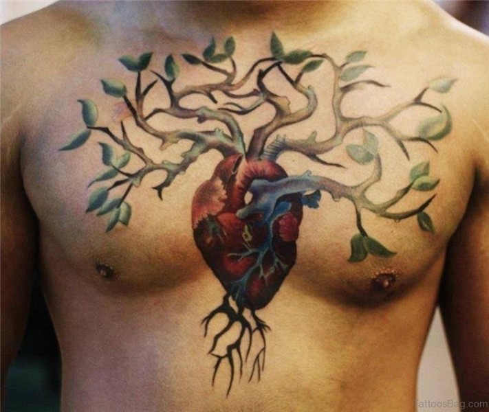 75 Attractive Heart Tattoos On Chest