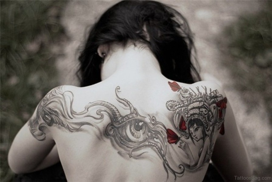 81 Appealing Black And White Tattoos On Back