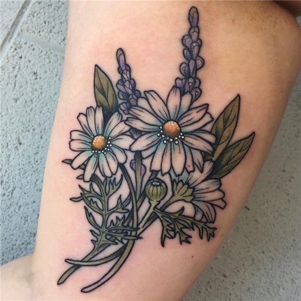 85+ Best Daisy Flower Tattoo - Designs & Meaning (2019)