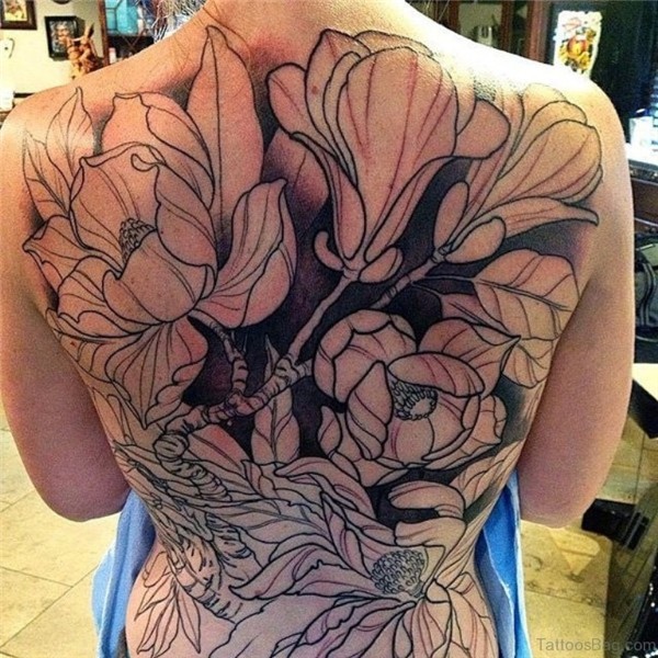 89 Superb Flowers Tattoos On Back